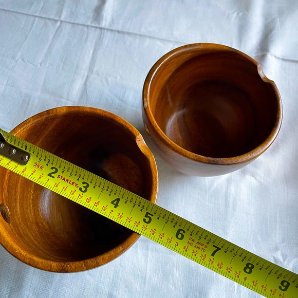 Wooden vintage Fruit Basin and Bowls - Picture 6 of 9